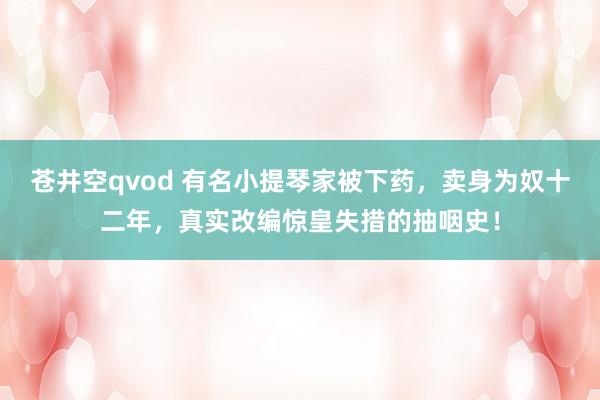苍井空qvod 有名小提琴家被下药,卖身为奴十二年,真实改编惊皇失措的抽咽史!