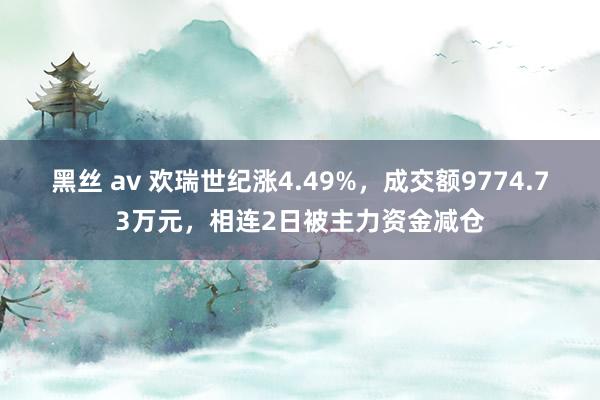 黑丝 av 欢瑞世纪涨4.49%，成交额9774.73万元，相连2日被主力资金减仓