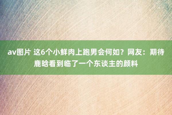 av图片 这6个小鲜肉上跑男会何如？网友：期待鹿晗看到临了一个东谈主的颜料