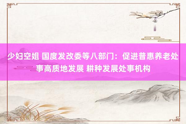 少妇空姐 国度发改委等八部门：促进普惠养老处事高质地发展 耕种发展处事机构