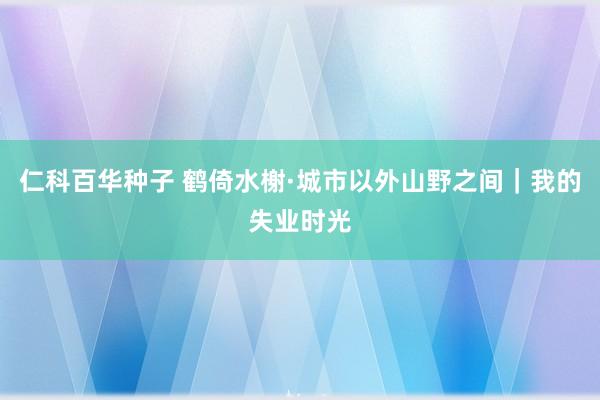 仁科百华种子 鹤倚水榭·城市以外山野之间｜我的失业时光