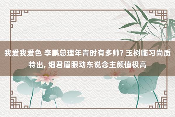 我爱我爱色 李鹏总理年青时有多帅? 玉树临习尚质特出， 细君眉眼动东说念主颜值极高